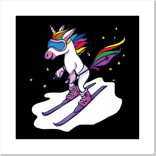 Unicorn Skiing Posters and Art